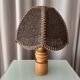 Vintage Woven Table Lamp – Wood & Rattan – 1970s