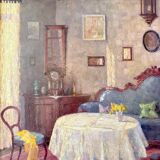 Salon Interior, 1840, Oil on Canvas, Framed