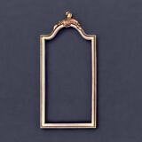 Ancien miroir Deknudt en résine dorée - 70 x 34 cm