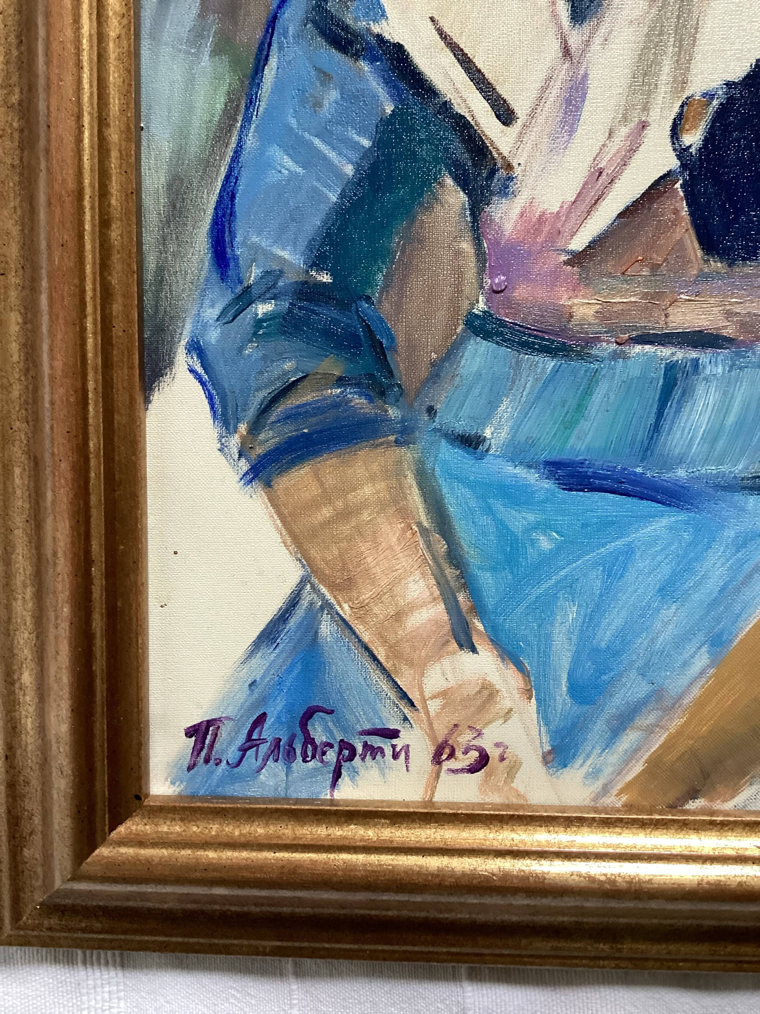 Oil painting on canvas signed dimensions: height -57cm- width -41 cm-