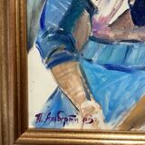 Oil painting on canvas signed dimensions: height -57cm- width -41 cm-