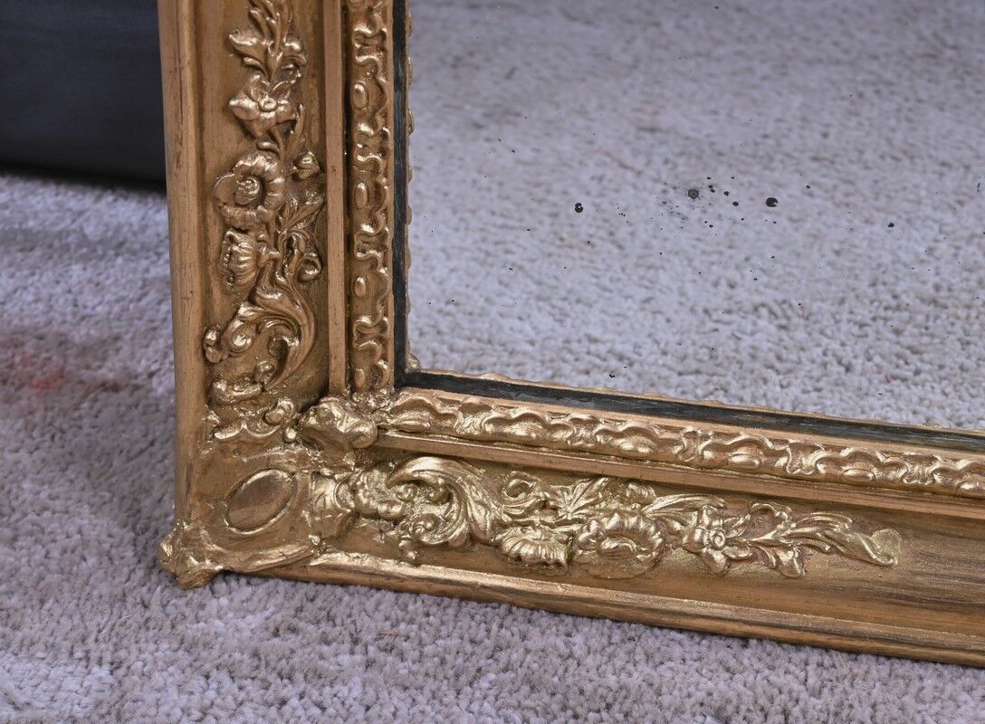 Golden wooden trumeau mirror, Louis XVI style – early 20th century