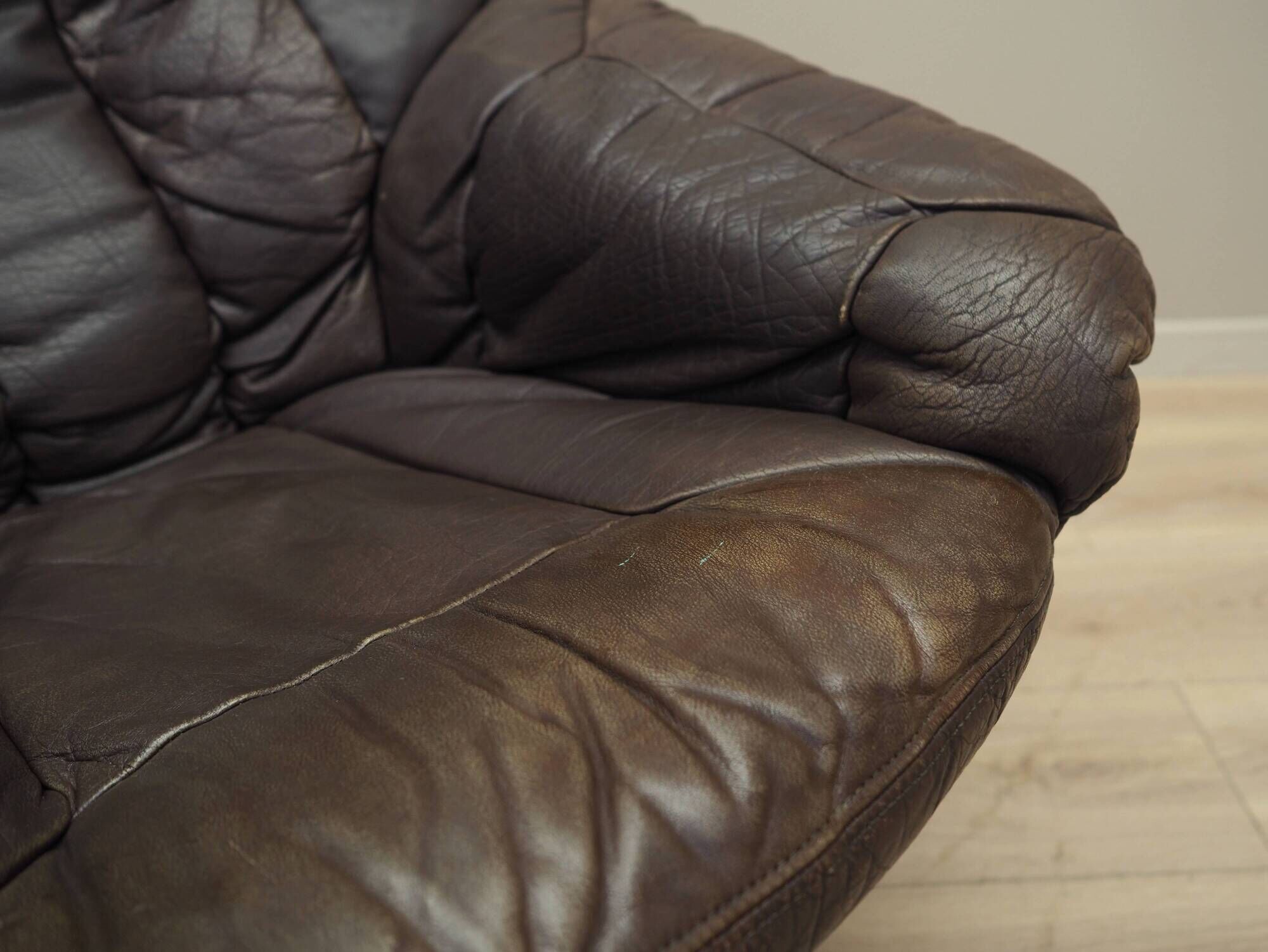 Leather swivel armchair, Danish design, 1960s, designer: H.W. Klein, manufacture: Bramin