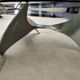 Round coffee table the Propeller (propeller) of Knut Hesterberg glass top and steel base
