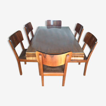 Art deco table and 6 chairs