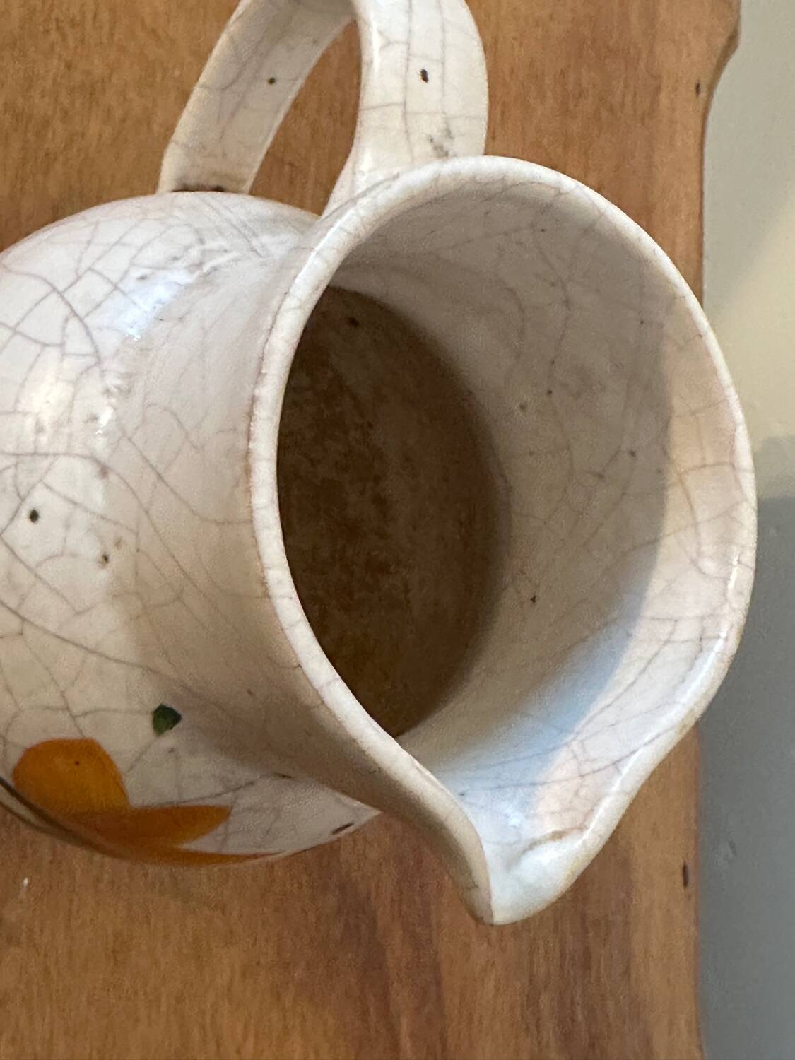 Vintage - Poterie du Marais Pitcher - Cracked Enameled Stoneware