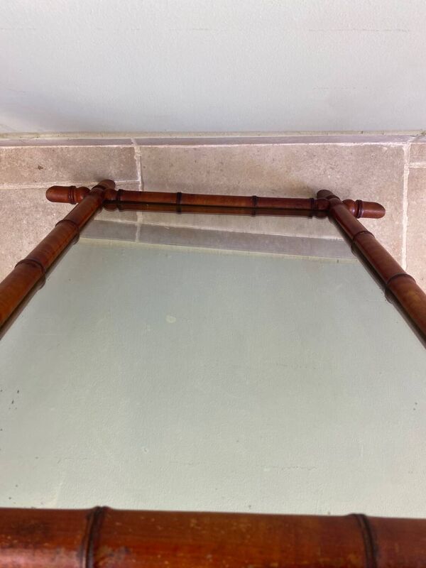 Miroir ancien en bois tourné