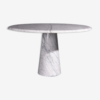 Table à manger ronde en marbre de Carrare
