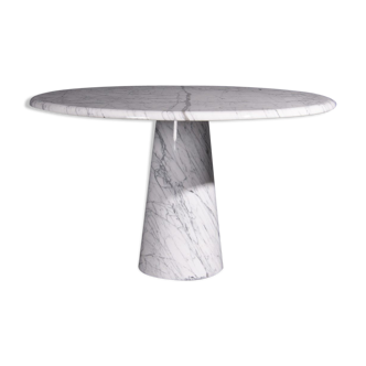 Table à manger ronde en marbre de Carrare