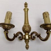 Old bronze double candle holder wall light