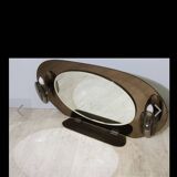 Lupi luxor oval mirror in smoked glass, 1960.70