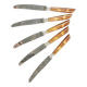 Set of knives, mid-century modern, brown bakelite, Sweden, 1950s