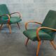 Pair of green armchairs by Jaroslav Smidek for TON