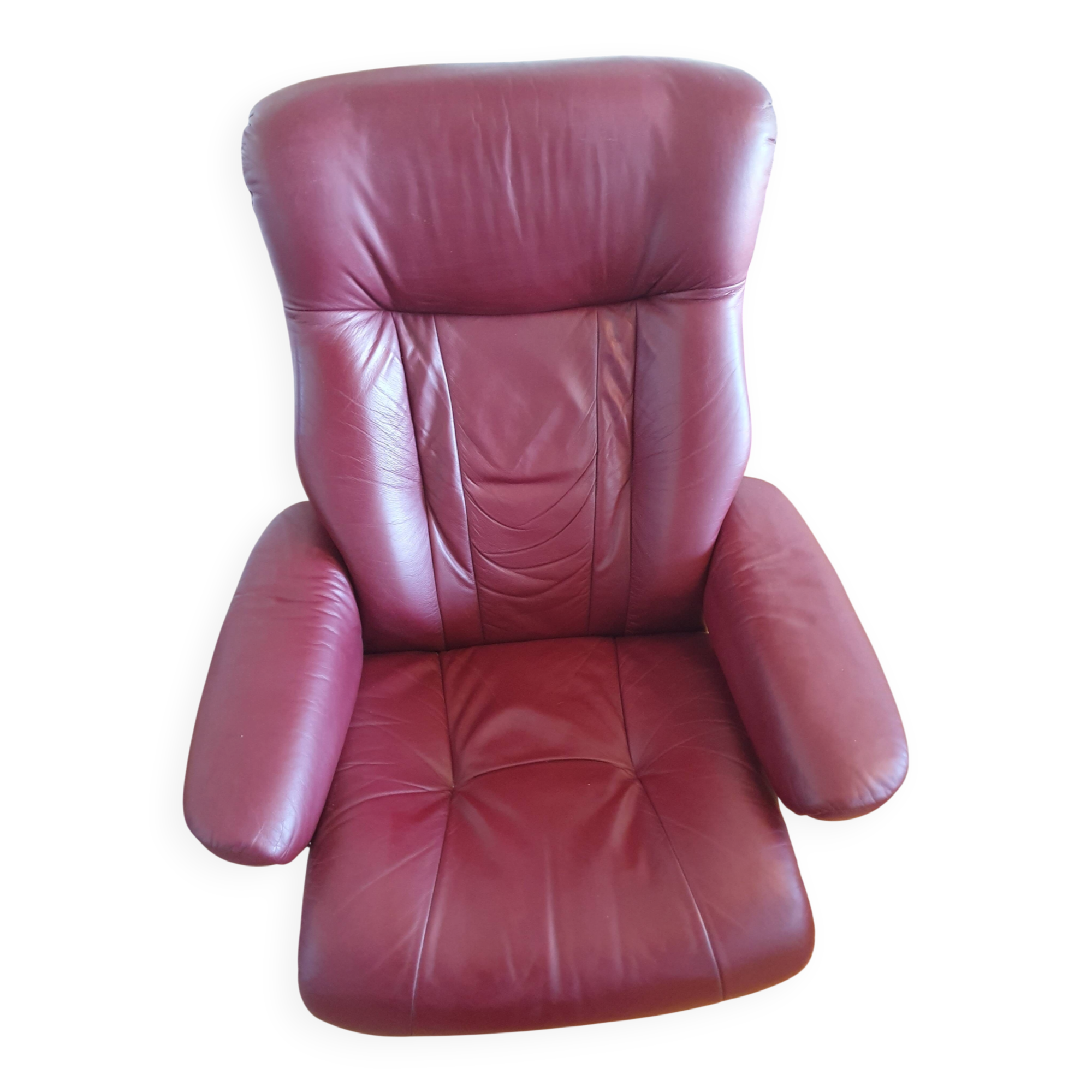 Fauteuil en cuir Anderssons avec repose-pied