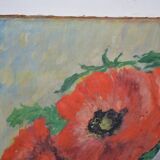C. Steveniers - French School of the 20th century Still life with poppies. Oil on canvas signed