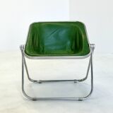 Chaise Plona de Giancarlo Piretti pour Castelli en cuir vert