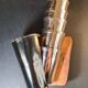 Set of 5 hunting cups – silver-plated with vermeil interior, with case