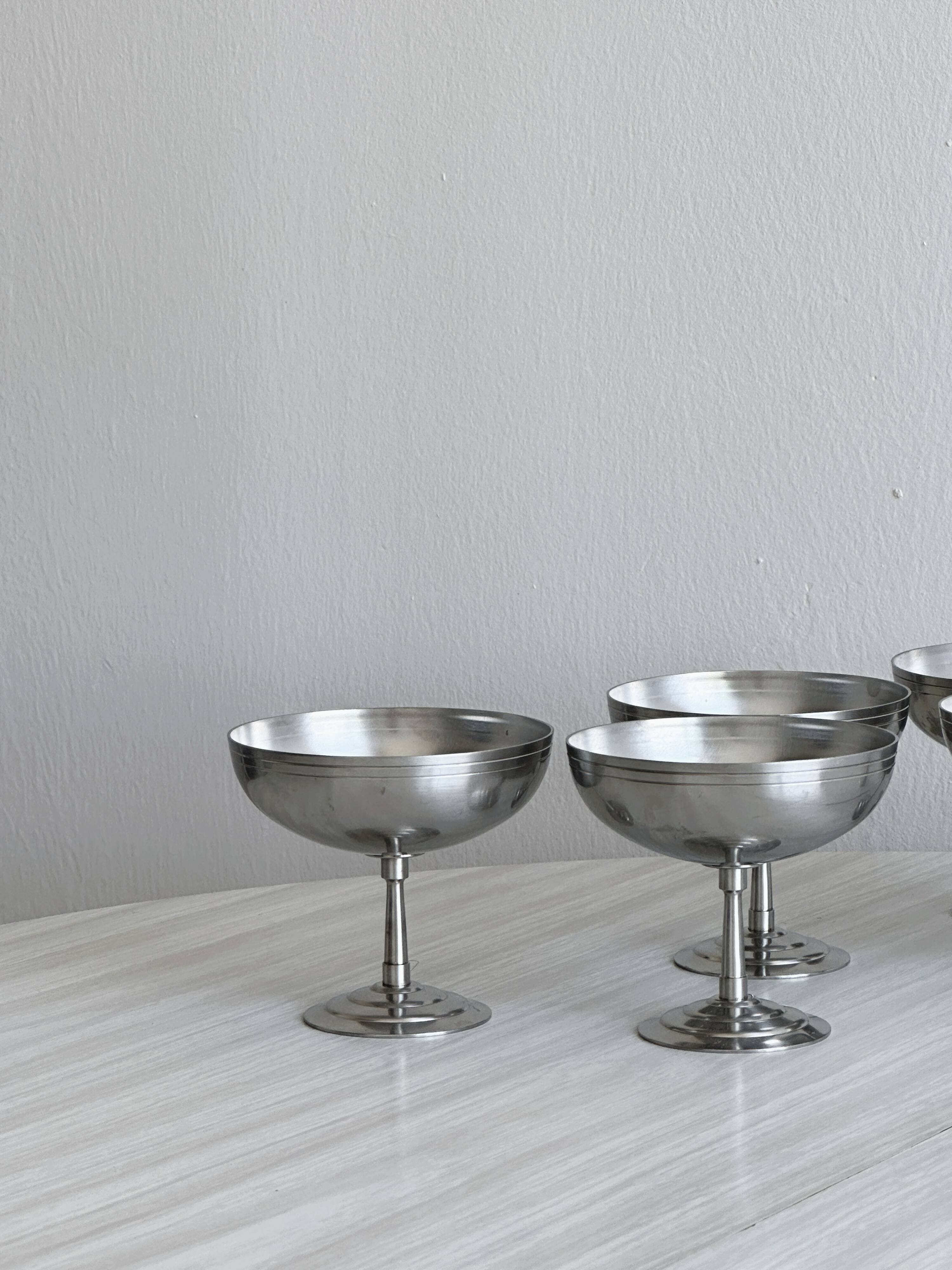 6 matte stainless steel cups