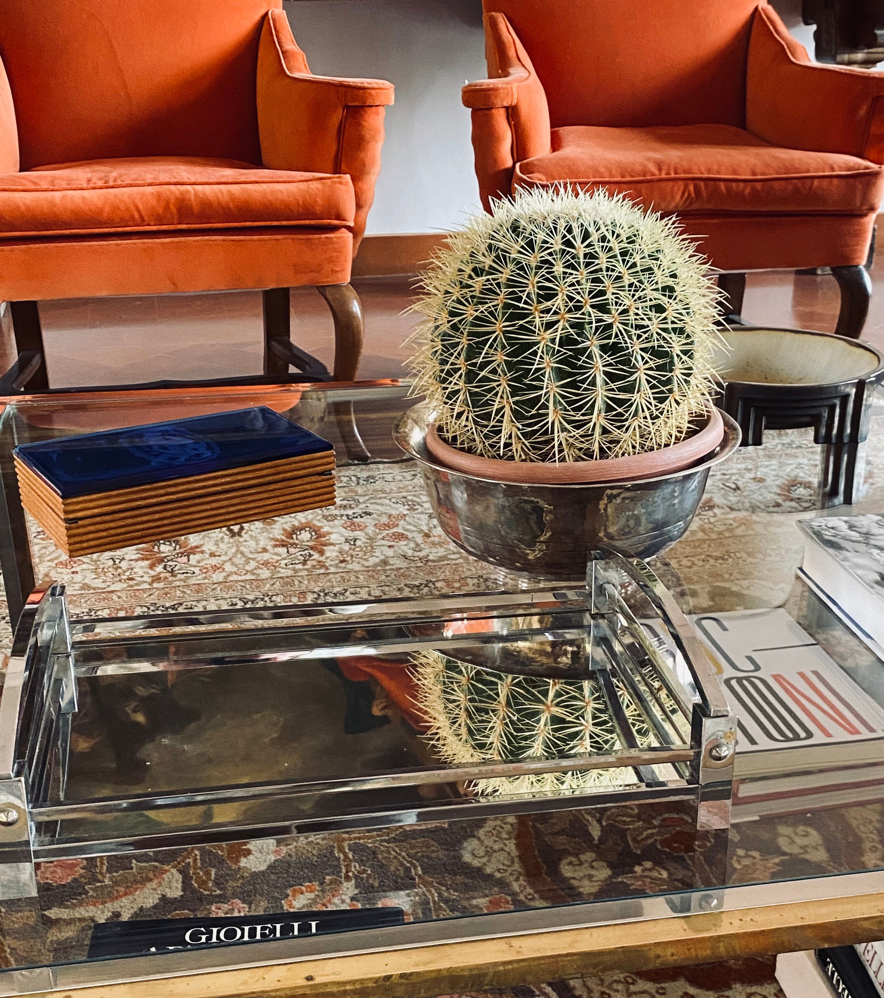 Modernist mirrored tray, France 1940 /1950