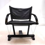 Weishäupl Werkstätten String leather lounge chair, 1980