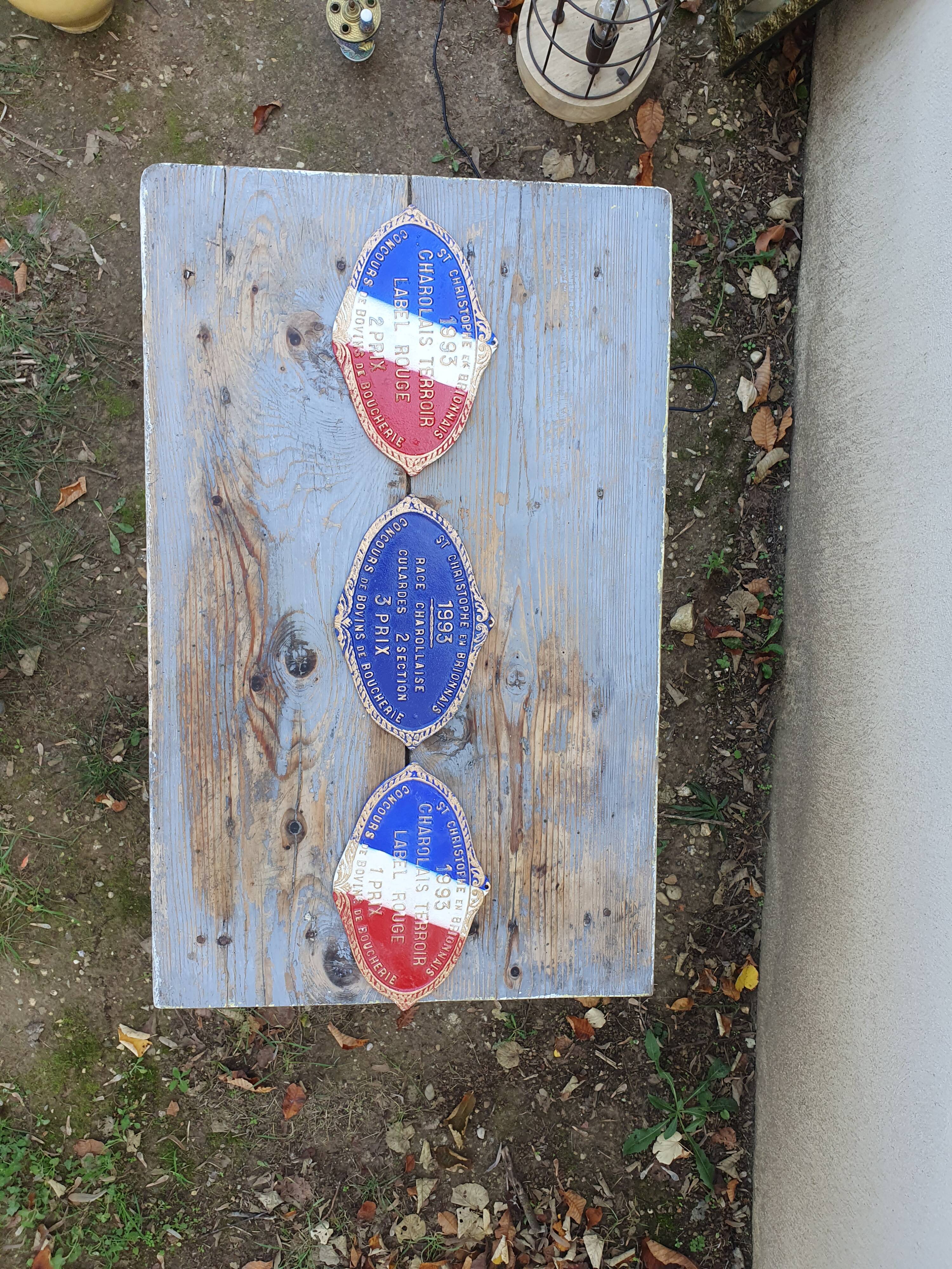 3 plaques de concours agricole- Charolais français
