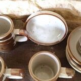5 tasses à café en grès vintage