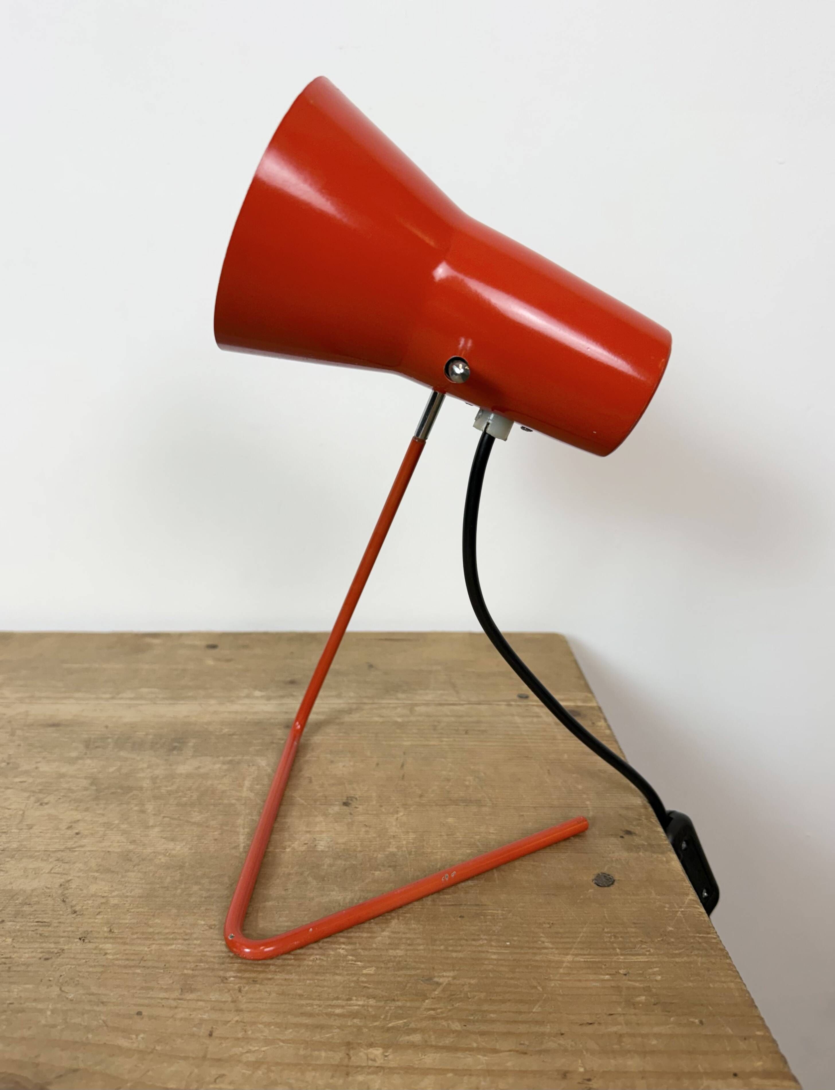 Vintage Red Table Lamp by Josef Hurka for Drupol, 1960s