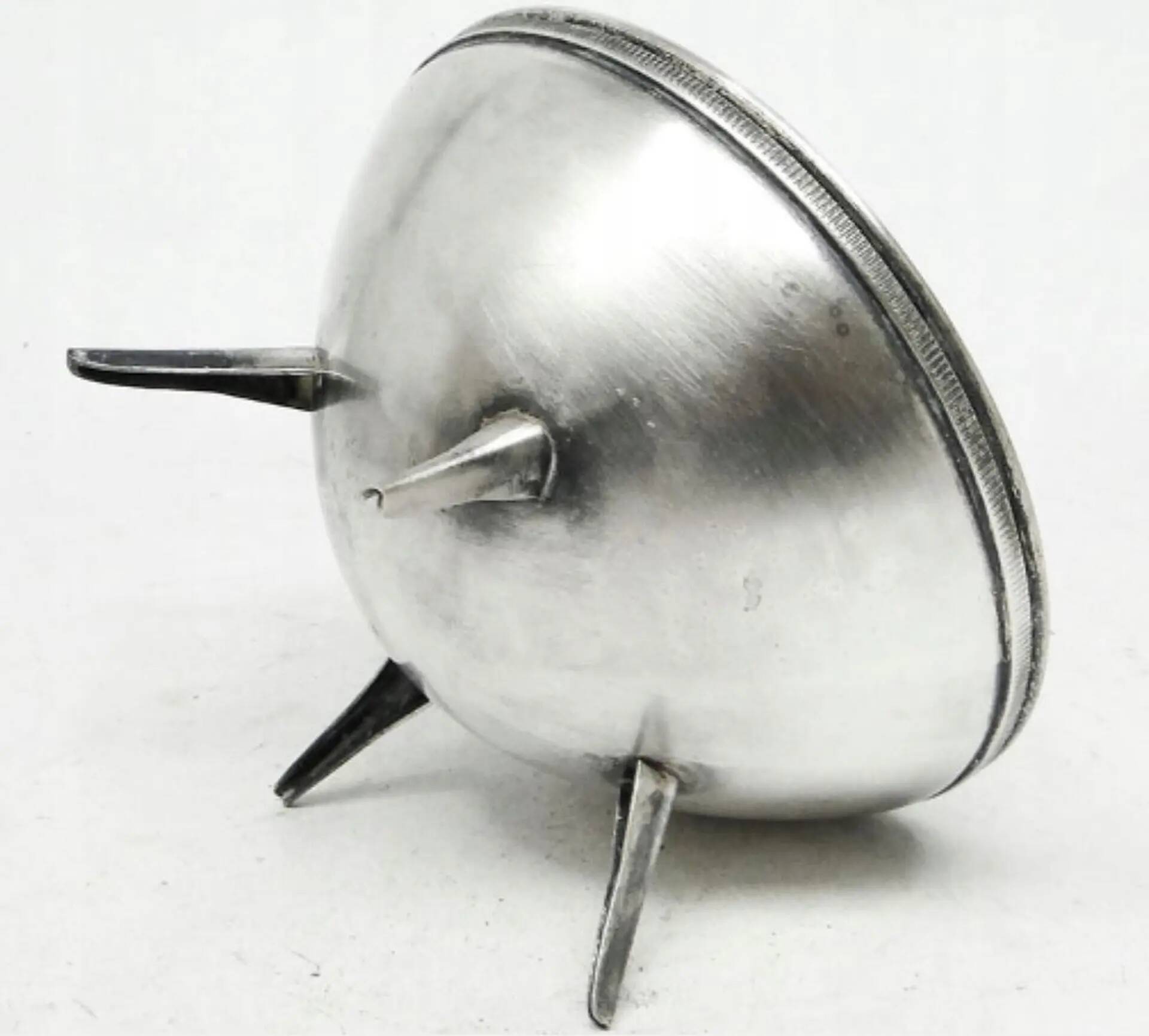 Space age sugar bowl, silver-plated brass, Poland, 1960s