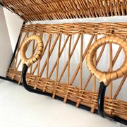 Porte manteau en fer et rotin Jacques Adnet 60s
