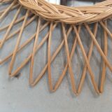 Round rattan sun mirror - 48cm