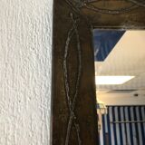 Brutalist mirror in copper and tin circa 1960