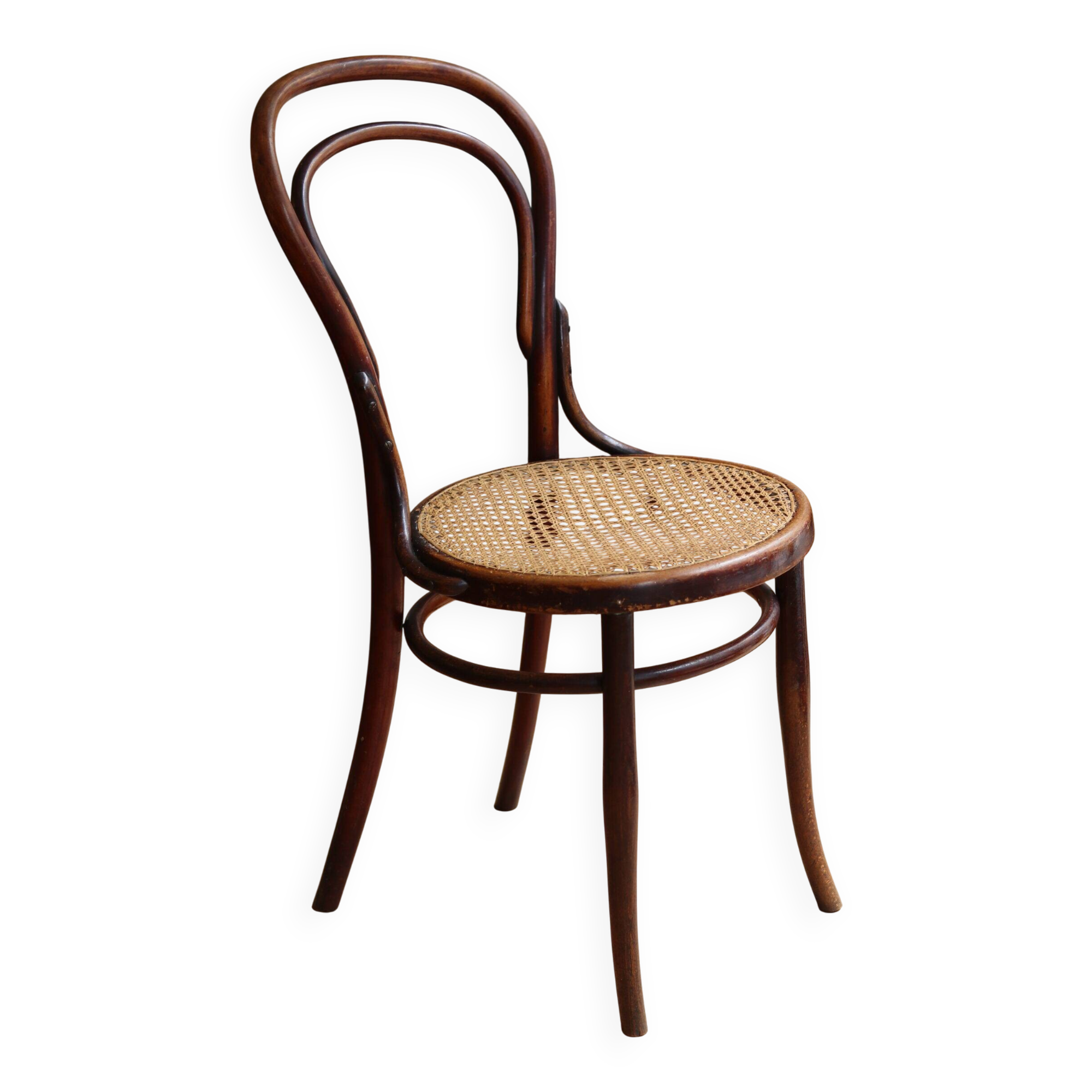 Chaise bistrot en hêtre courbé et cannage par Jacob & Josef Kohn & Siegel