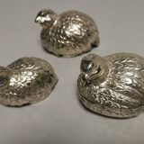 Set Salt + Pepper + Vintage mustard in the shape of birds / quails DLG Mauro Manetti