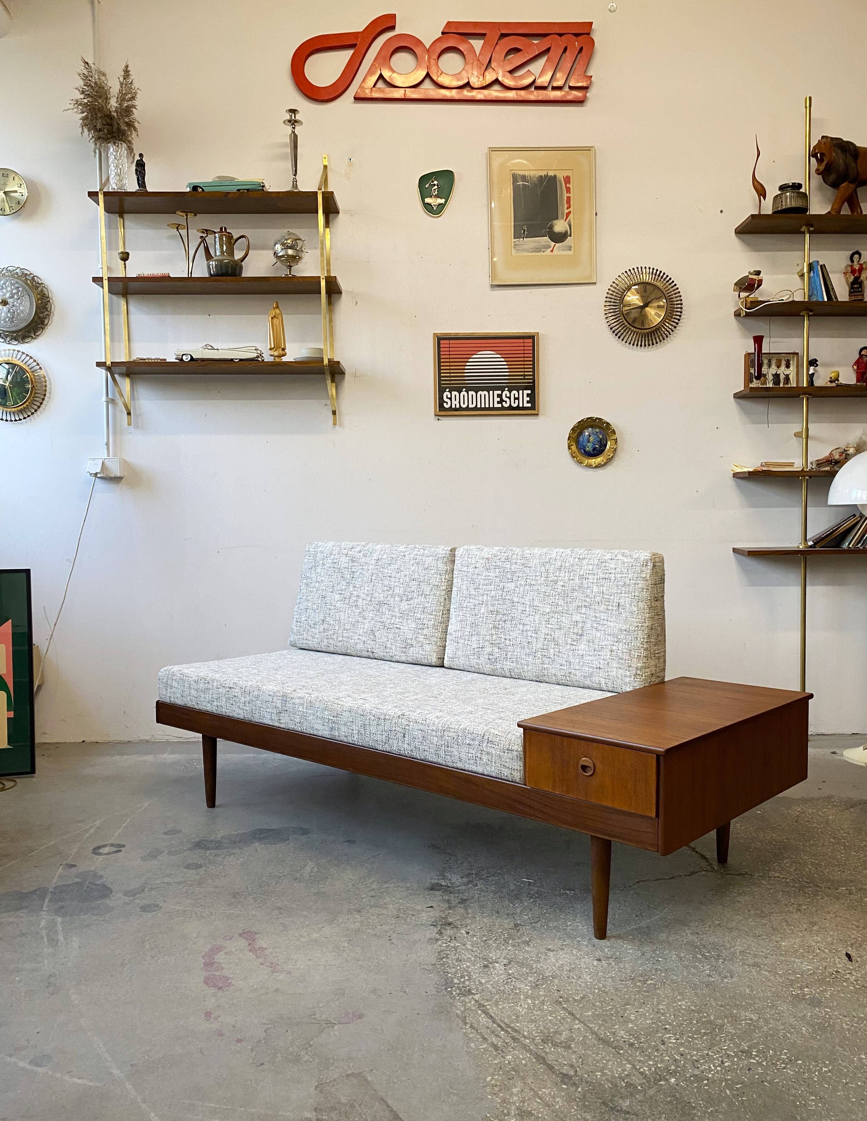 Daybed sofa, Scandinavian 1960s/1970s, vintage, mid-century modern