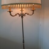 Lampadaire 3 têtes laiton et métal doré
