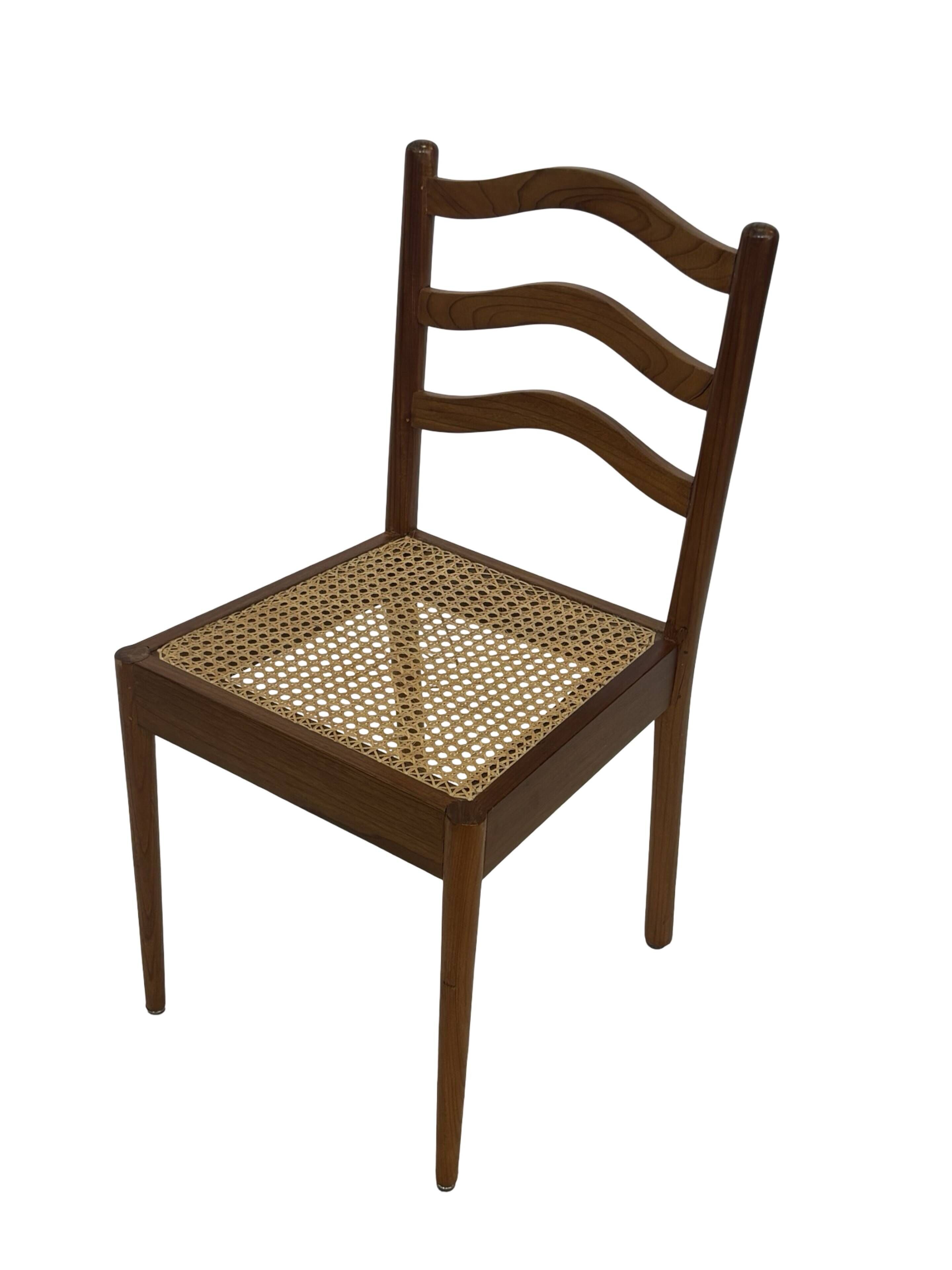Vintage Teak Chair with Webbing - 1970s Design