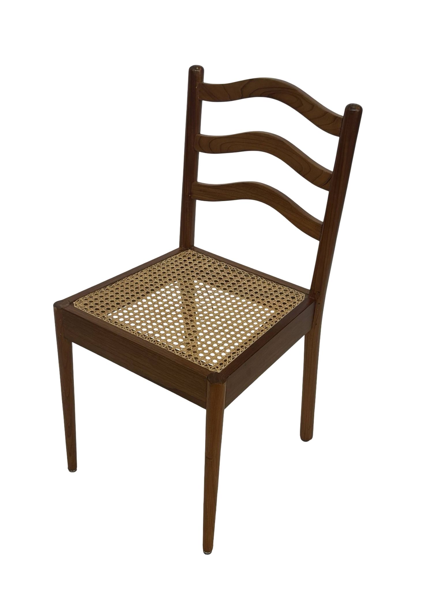 Vintage Teak Chair with Webbing - 1970s Design