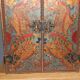 Neoclassical Art Deco cabinet in leather and oak