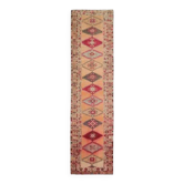 Tapis turc vintage en laine et coton orange noué à la main