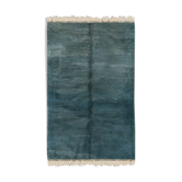 Teal green monochrome Berber carpet 165 x 265