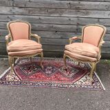 Paire de fauteuils cabriolets de style Louis XV
