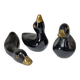 Set of 3 decorative black and gold ceramic ducks - Minimalist design