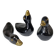 Set of 3 decorative black and gold ceramic ducks - Minimalist design