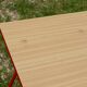 Desk with red trestles, white plaid tray, 80s
