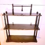 Mini fake bamboo shelf from the beginning of the 20th century in walnut, France