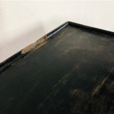 Antique black patinated bedside table
