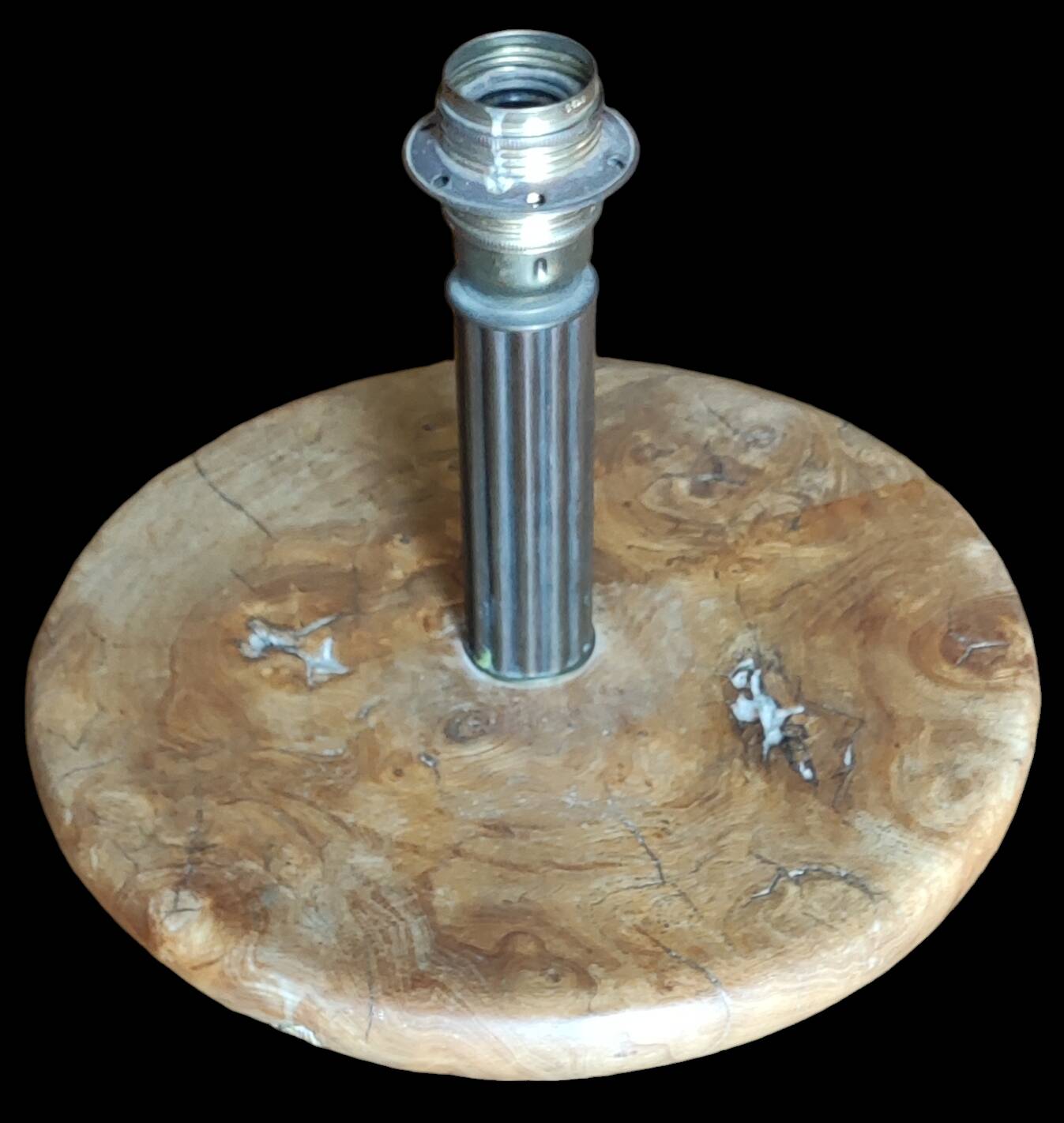 Old vintage solid wood lamp base