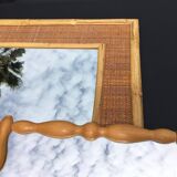 Rattan and bamboo mirror Dal Vera Italy 1960s