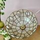 Vintage mother-of-pearl and brass lampshade pendant light with fruit decorations (2)