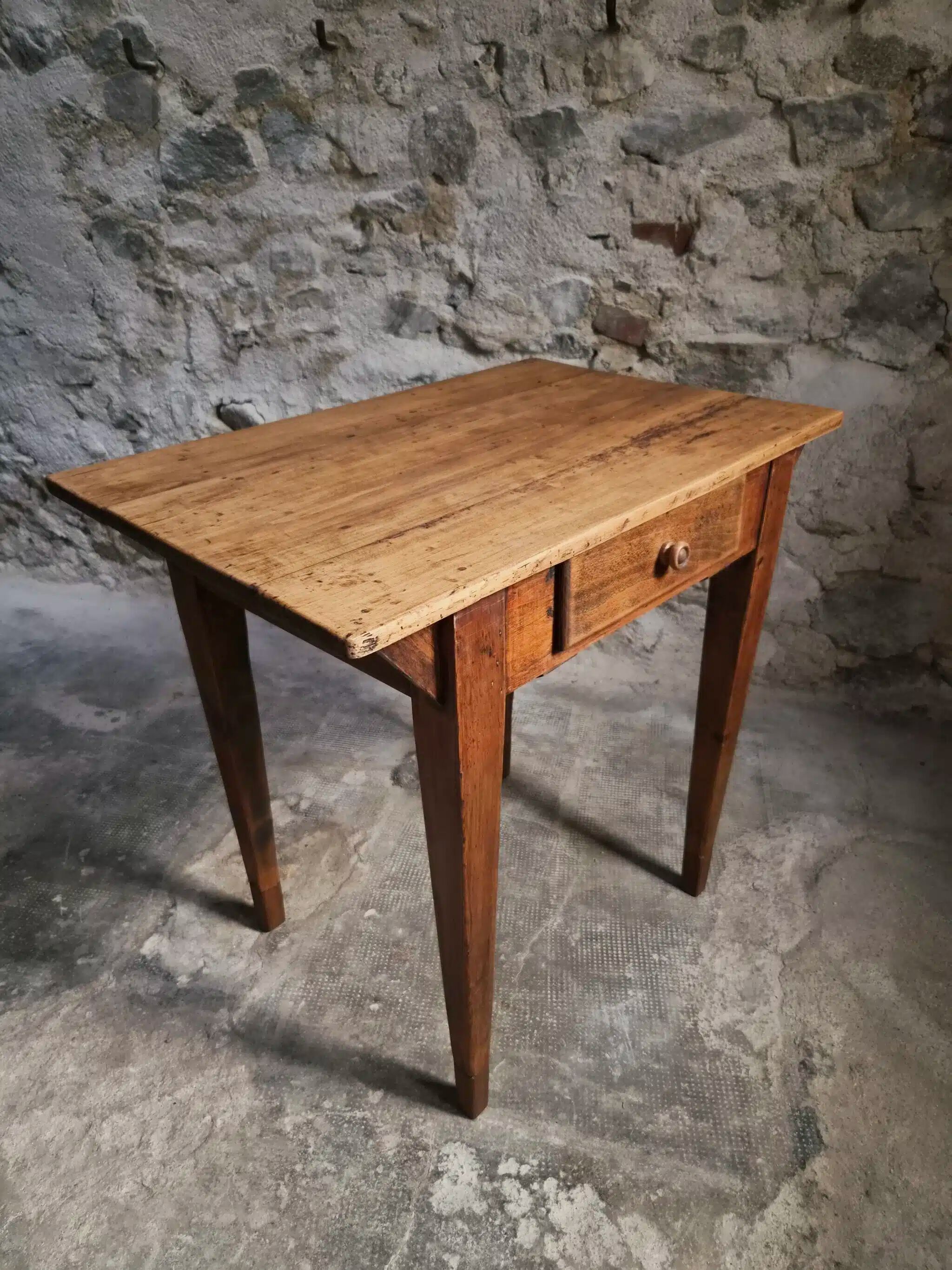 Compact French work table with bistro chair | Table circa 1900 | Chair circa 1950